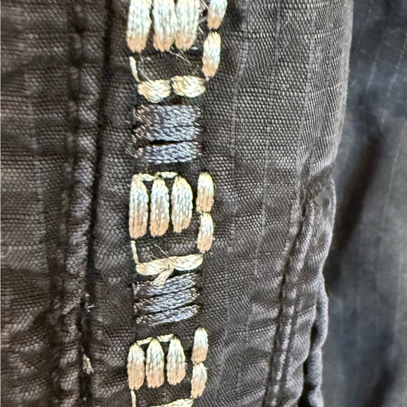 By Anthropologie Black Joggers Embroidered Medium EUC Oversized Fit - Picture 4 of 8